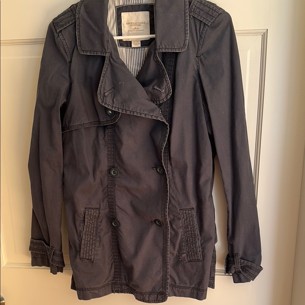 American Eagle Outfitters Navy Coat Double-Breasted